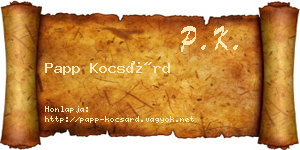 Papp Kocsárd névjegykártya